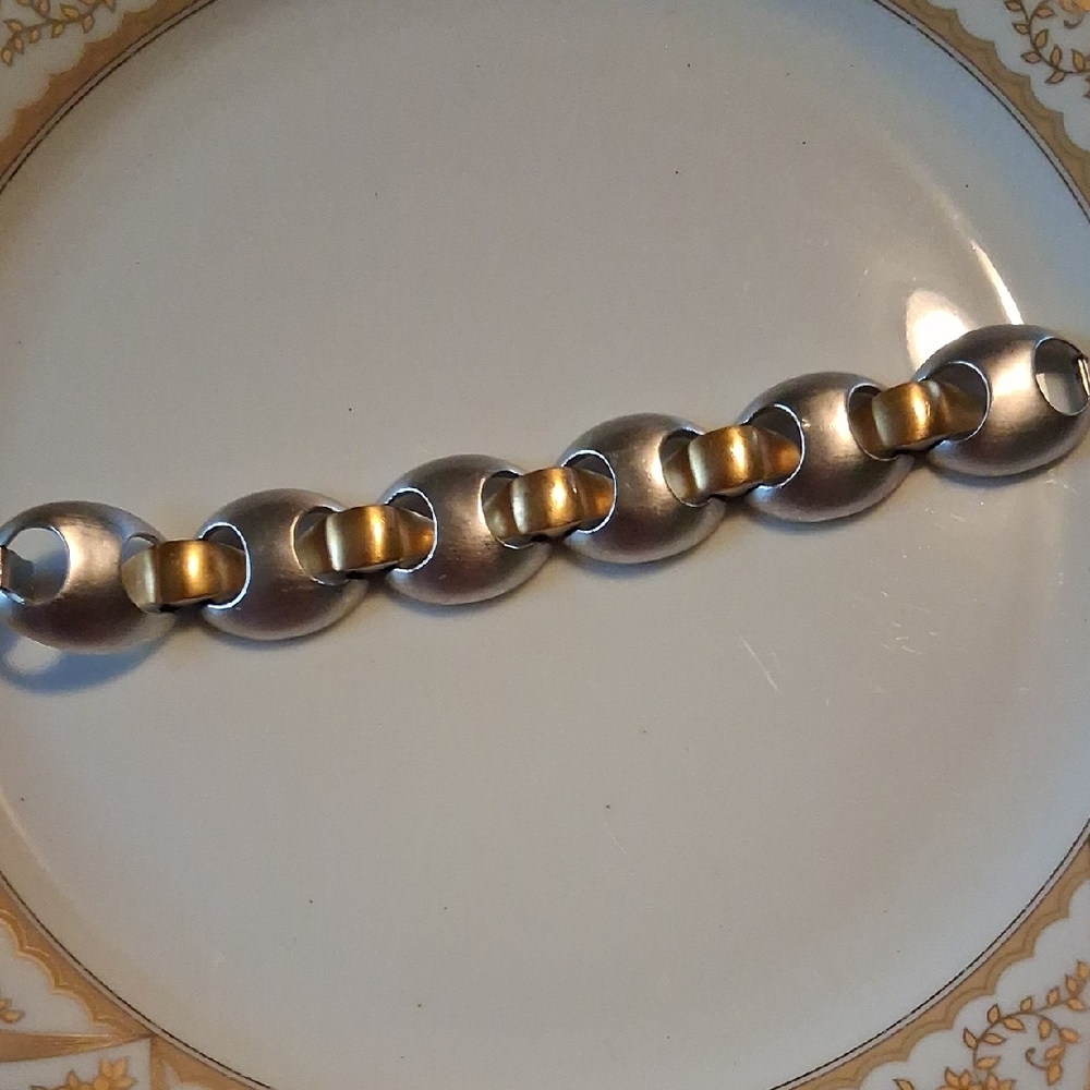Vintage TRIFARI gold and silver tone Link Bracelet
